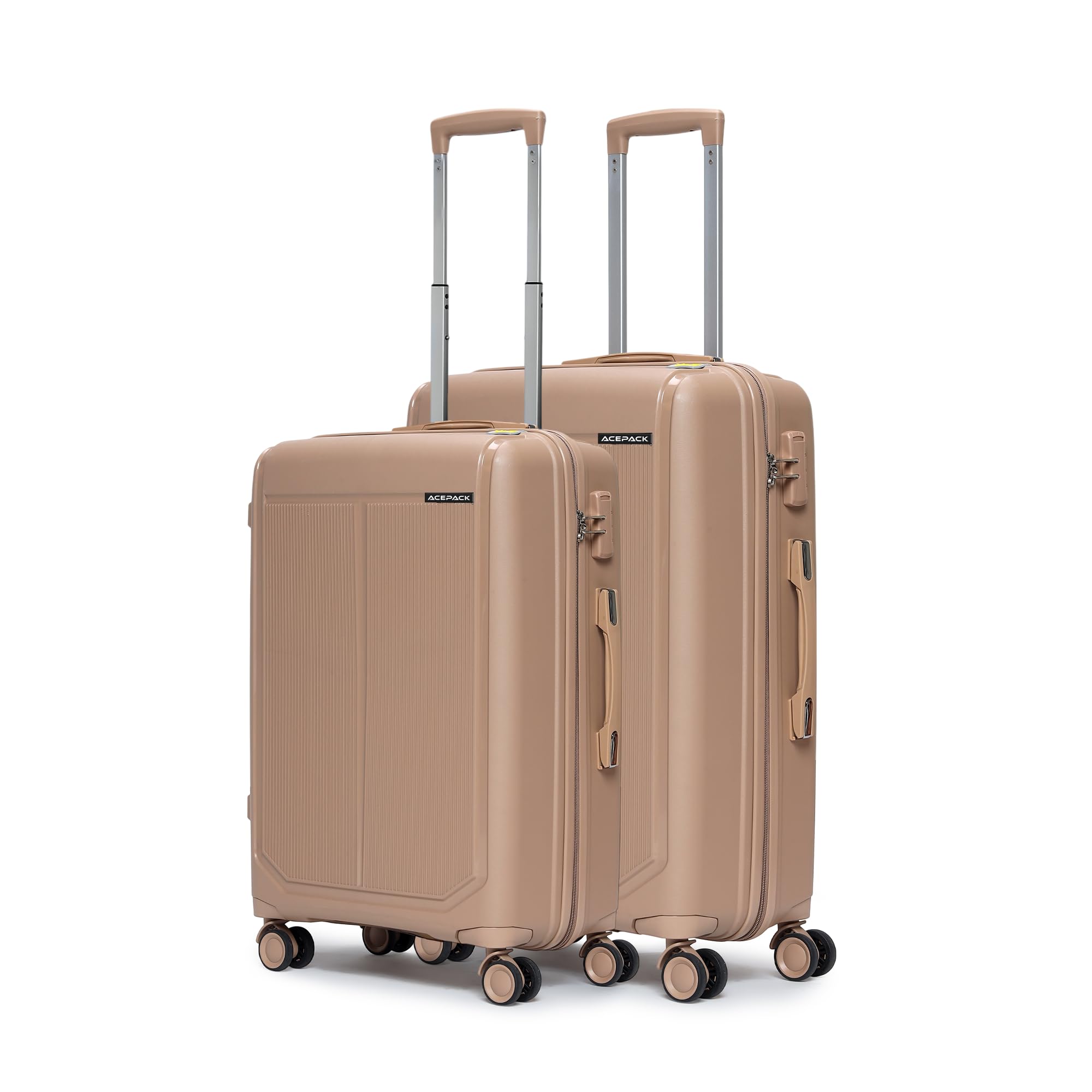 by Verage Megatron Hard Side Polypropylene Luggage Set of 2 (Cabin 41L + Medium 74L) | Lightweight Unbreakable Suitcase Set with 360° Silent Spinner Wheels, Number Lock & Telescopic Handle