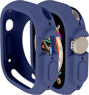 Case Compatible with Apple Watch Ultra 49mm, Scratch Resistant TPU Silicone All-Around Protection Shockproof Case Cover (Navy)
