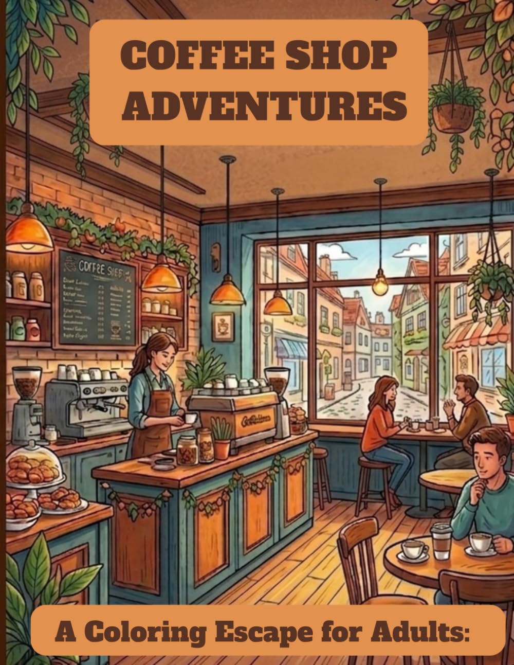 Coffee Shop Adventures: A Coloring Escape for Adults: Sip, Relax & Color — Coffee Cups, Pastries & Cozy Corners