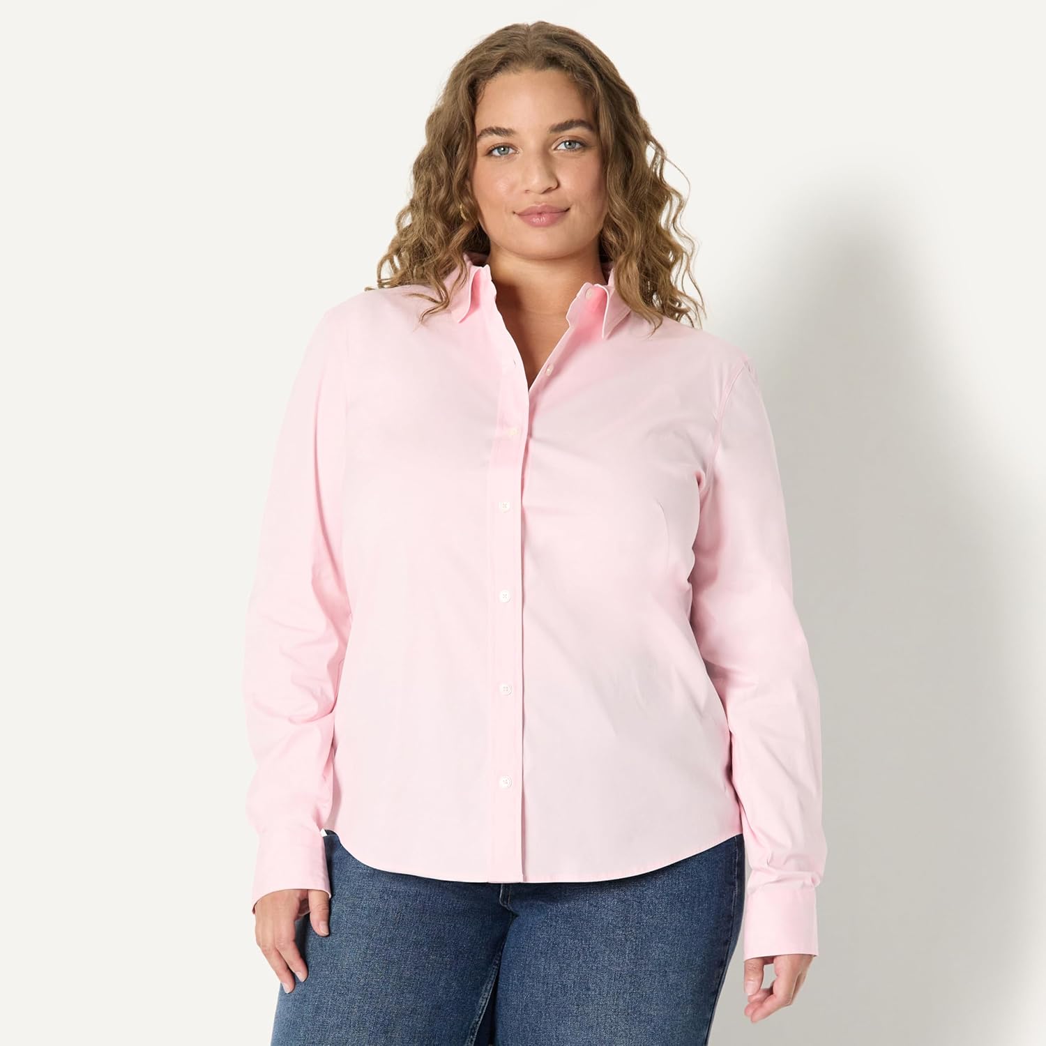 Amazon Essentials Women's Slim-Fit Stretch Poplin Button-Up Dress Shirt - Image 6