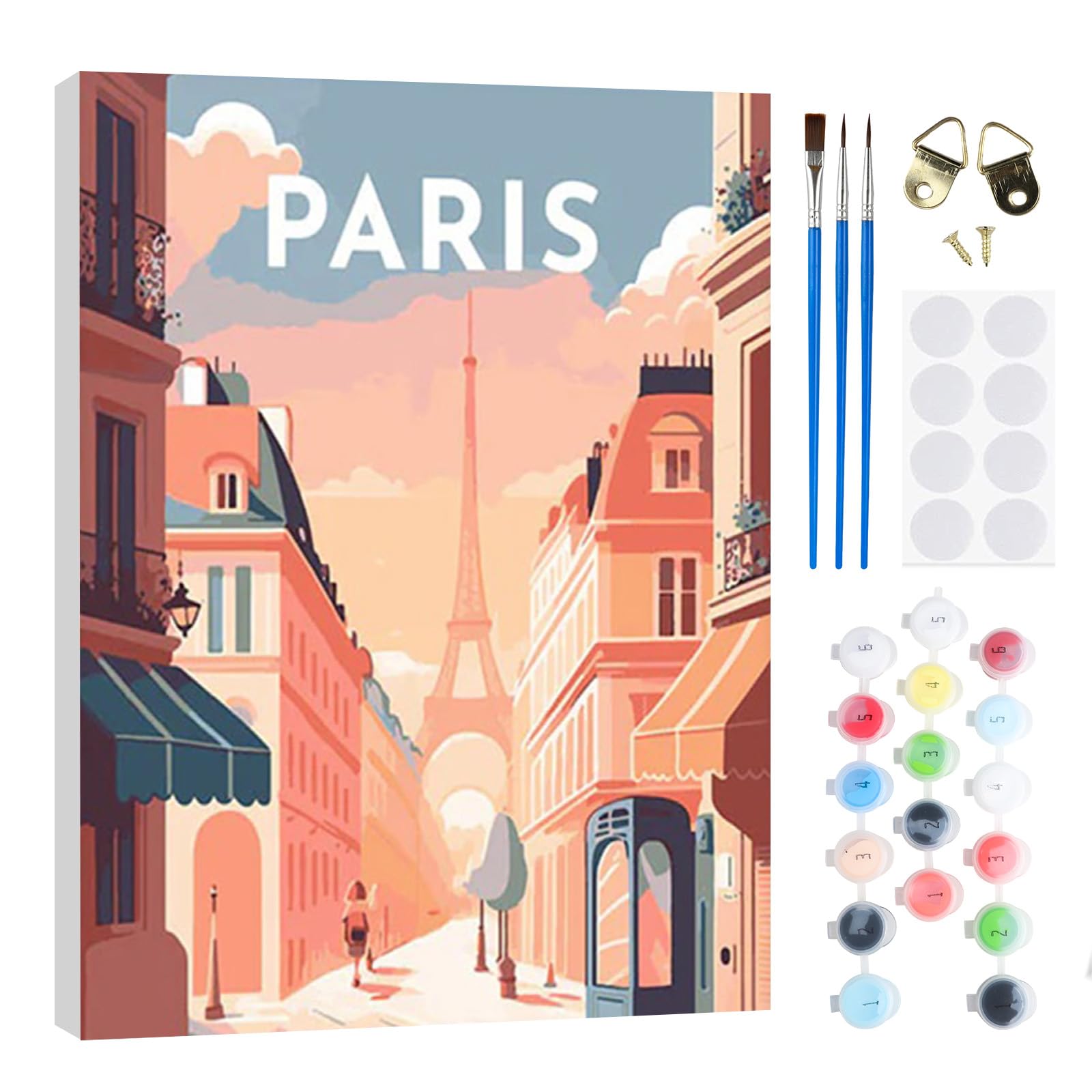 RICUVED Scenery Paint by Numbers Kit for Adults– Paint by Numbers DIY Oil Acrylic Painting Canvas 20x30 cm with Wooden Framed, Easy Art Set for Adults Kids, Perfect for Decor Gift