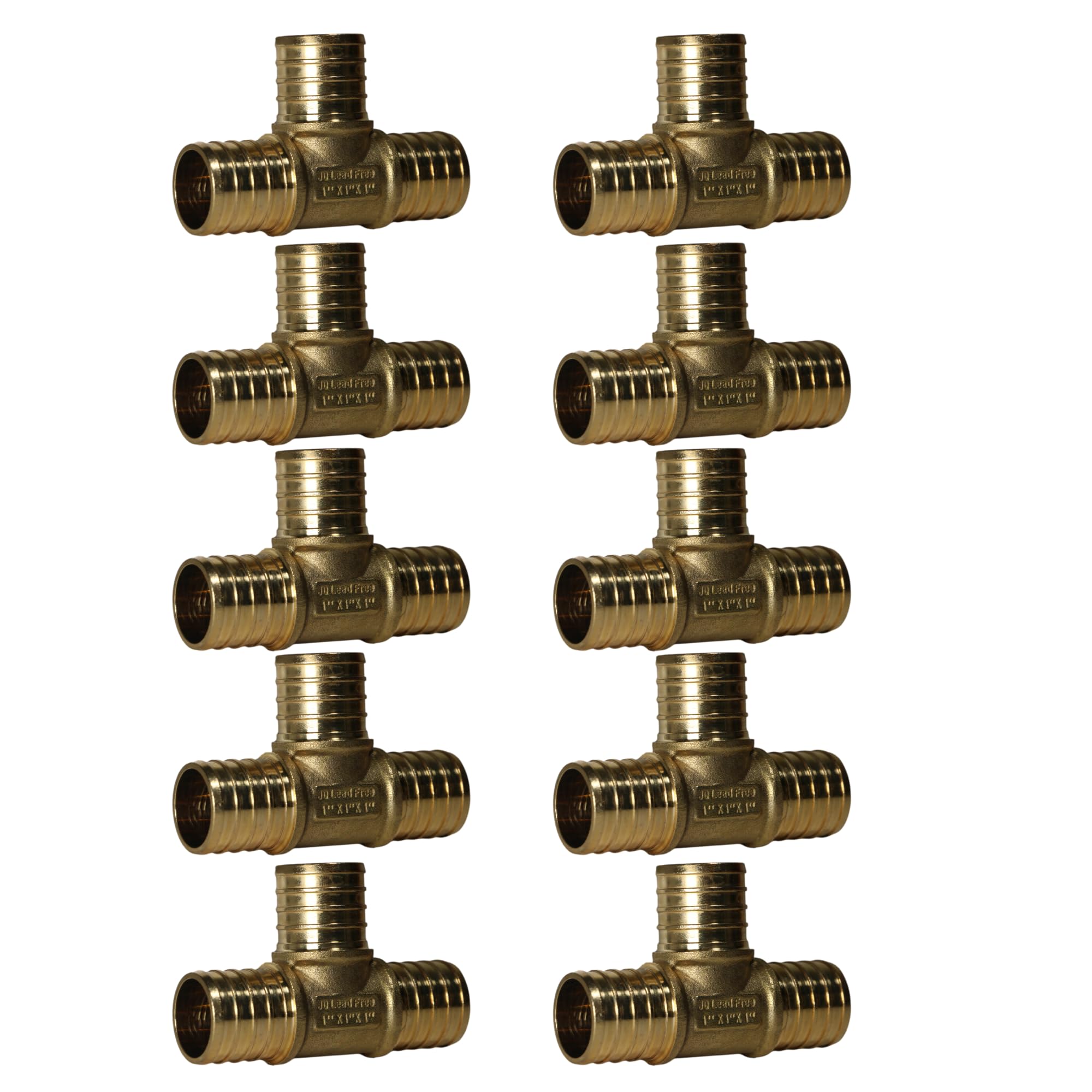 EEIELD 3/4" PEX Crimp Fittings Kit - 8-Piece Lead-Free Brass (Elbow, Coupling, Tee)