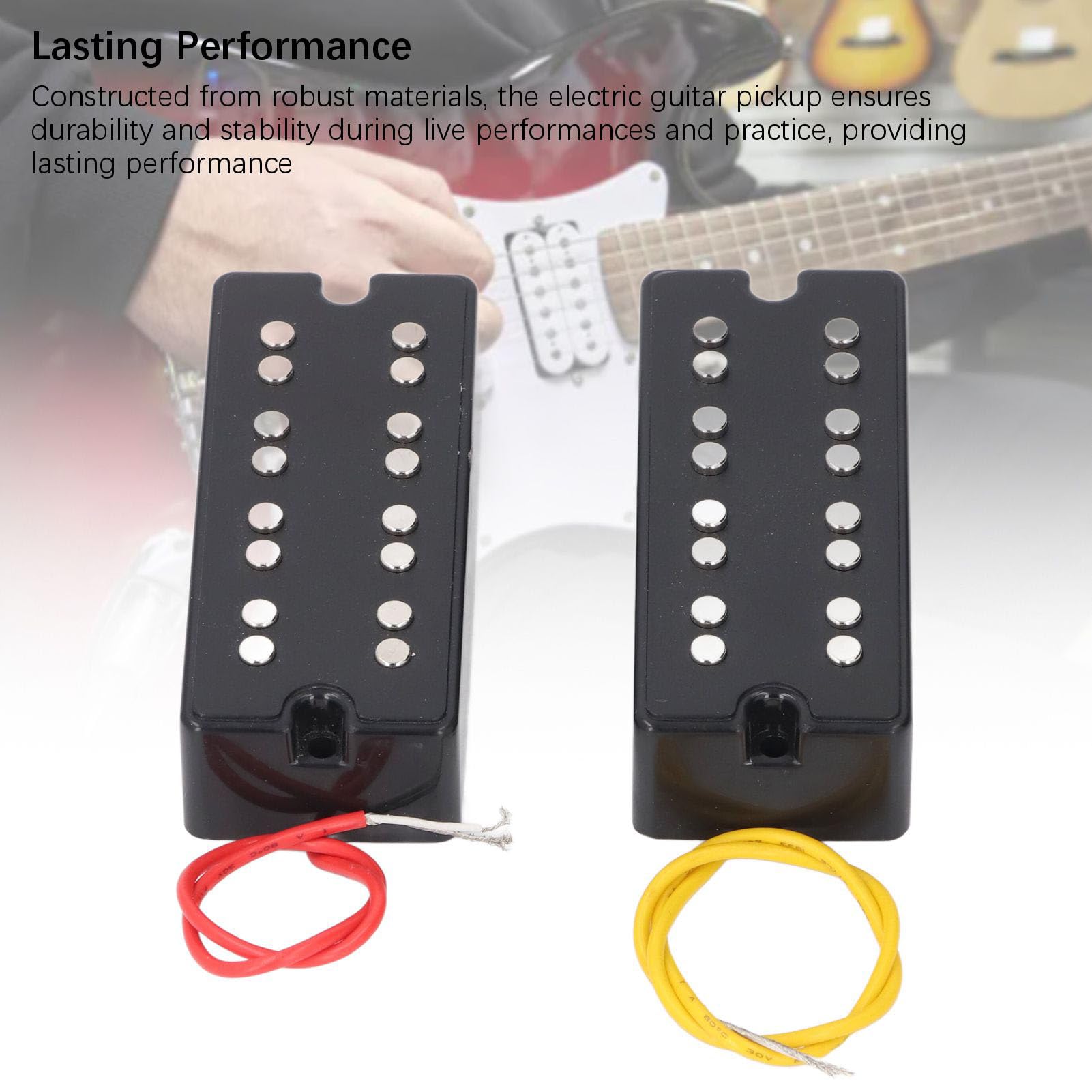 Luocute Bass Humbucker Pickups Vintage Tone Zestaw do 4 -strunowego Basu Elektrycznego, Czarne Otwarte w Stylu 2 Otwory Podwójne Cewki, Pickupy Gitarowe z 4 śrubami