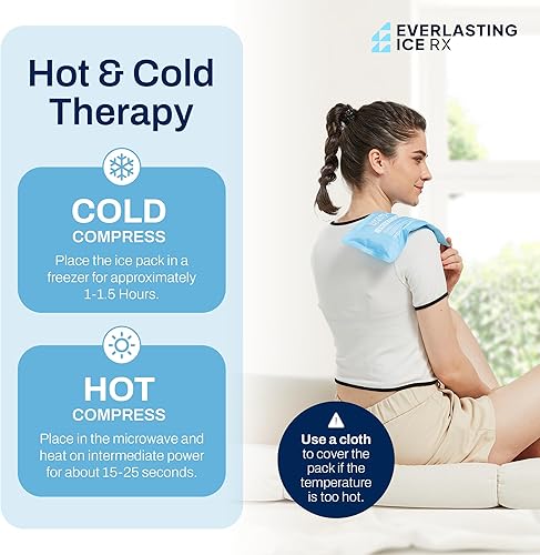 Miniatura 2 de Paquetes de hielo suaves reutilizables de gel caliente y frío, paquete de 4 paquetes de hielo de gel grandes, solución de terapia fría y caliente