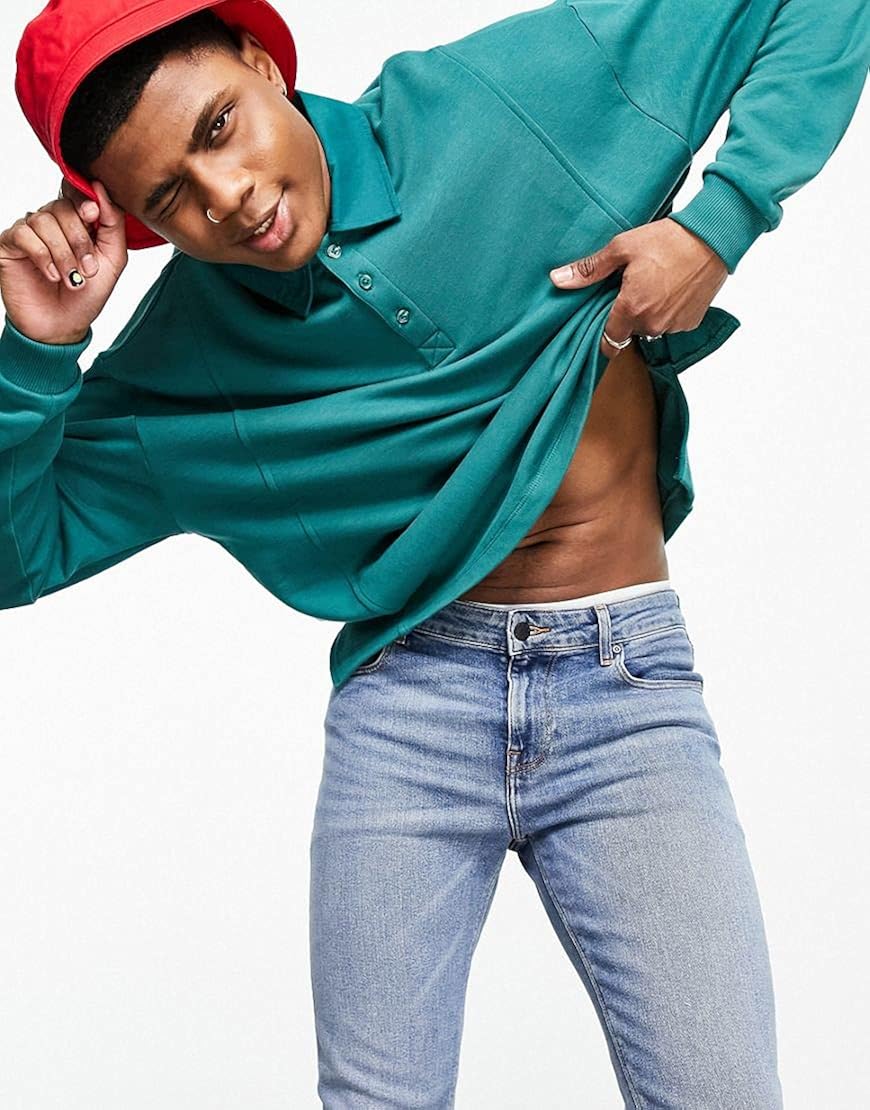 ブランド エイソス Asos Design スキニー ジーンズ ミッド 青色 ブルー スキニージーンズ メンズ スニケス ブランド Shineray Com Br