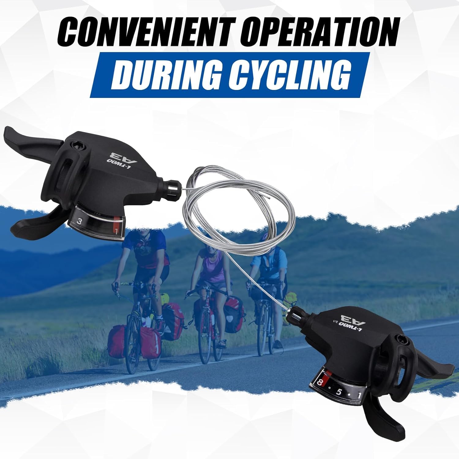 MEGHNA Paire Leviers De Vitesse Vélo 3x8 Vitesses – Shifter Gauche/Droite – Compatible 24 Vitesses – Installation Facile
