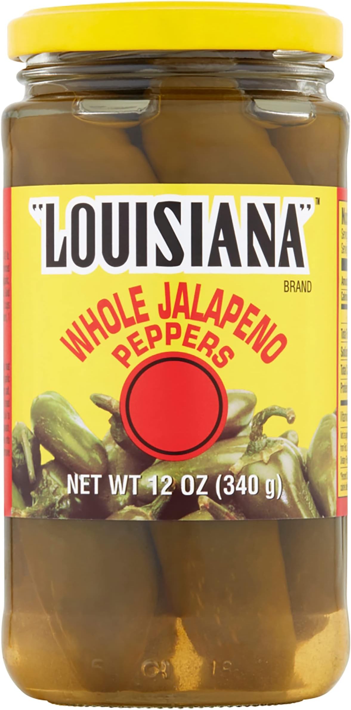 Louisiana Brand Whole Jalapeno Peppers, 12 Ounce Glass Jar (Pack of 1)