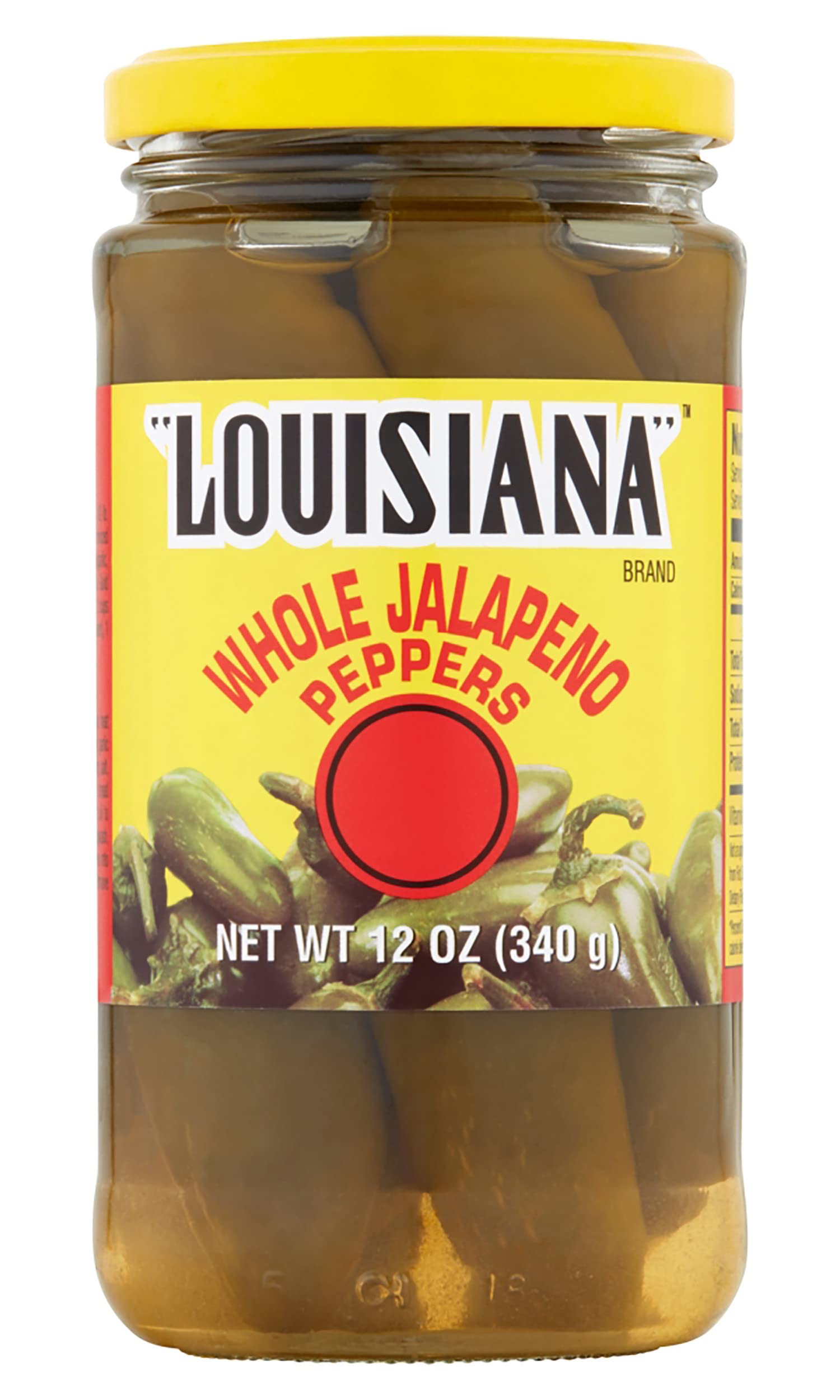 Louisiana Brand Whole Jalapeno Peppers, 12 Ounce Glass Jar (Pack of 1)