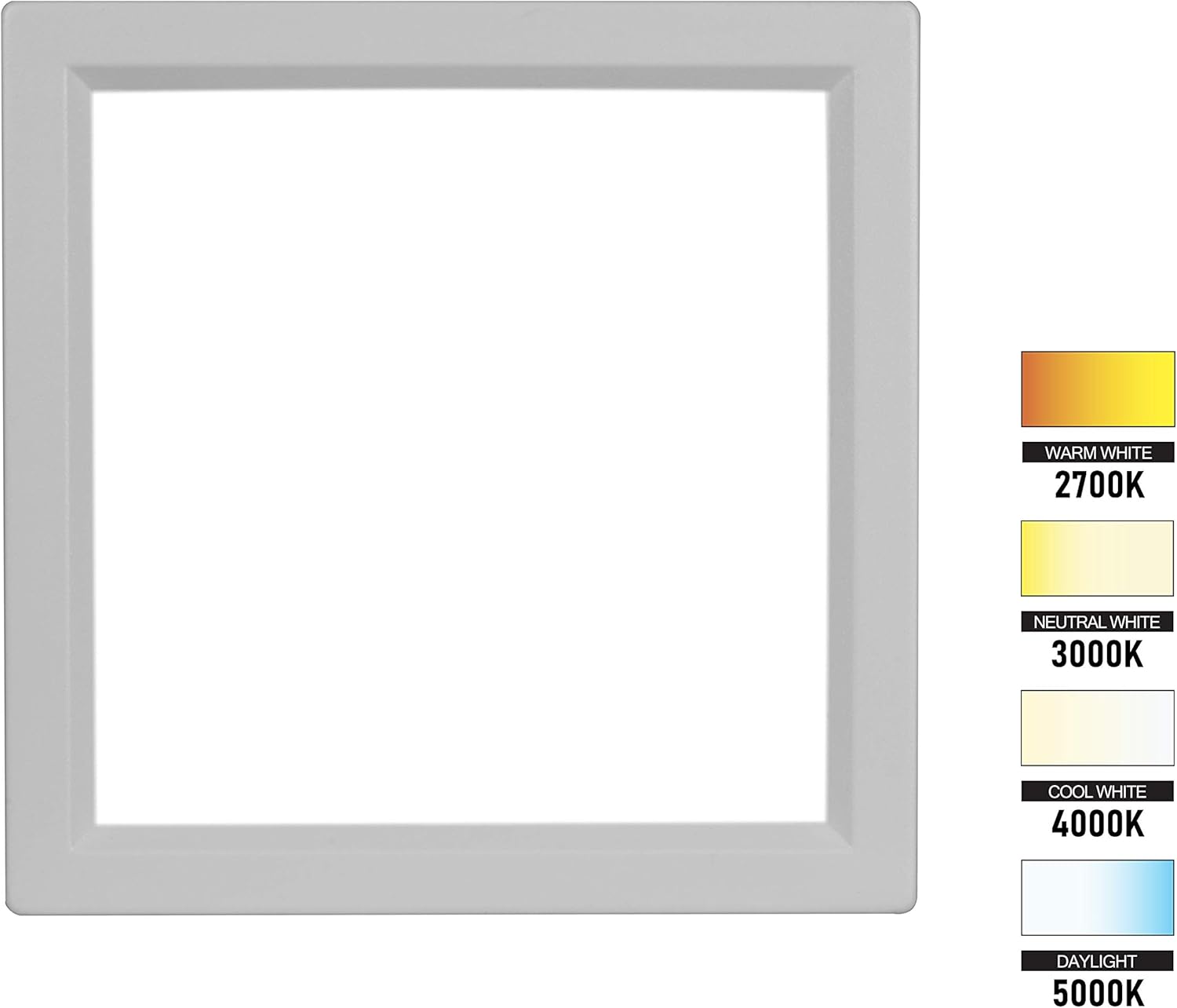 NICOR Lighting 4 inch Square Edge-Lit LED Surface Mount Downlight, 2700K (DSE421202KSQWH)