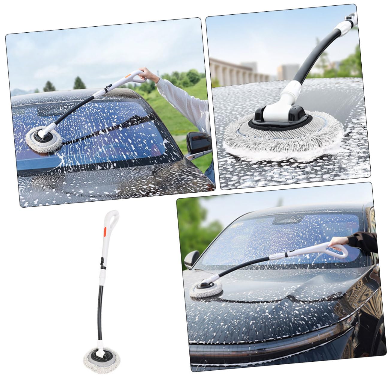Alipis Kit De Lavado De Autos Cepillo Telescópico para Limpiar Coche Mango Resistente Cepillo para Lavar Coche para Limpieza y Mantenimiento De Vehículos Recreativos
