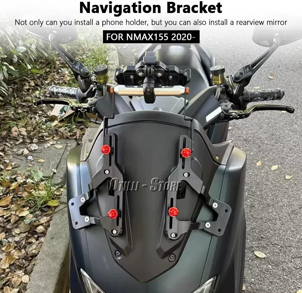New Navigation Bracket Phone Holder 12/22mm Rearview Mirror Bracket for Yamaha NMAX155 NMAX 155 N-MAX155 N-MAX 155 2020- (12mm)