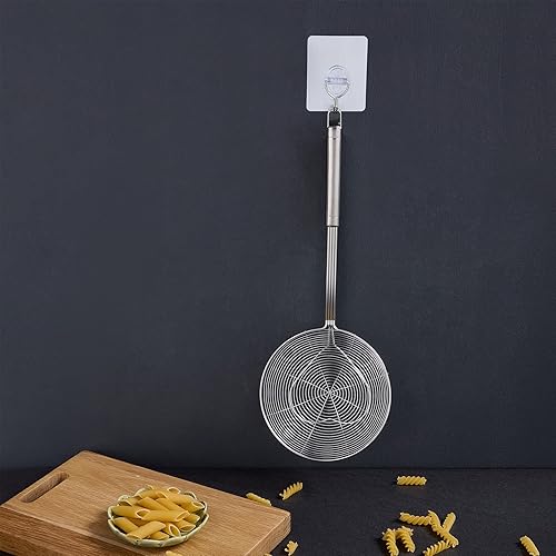Miniatura 5 de Cuchara espumadera para cocinar y freír, colador de 6.3 pulgadas con asa, utensilios de cocina de acero inoxidable, cuchara para freidora