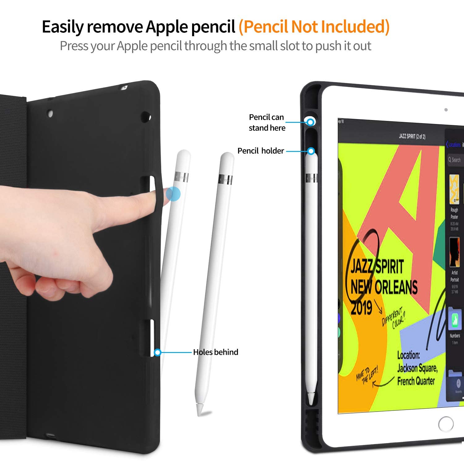 iPad 7th Generation Keyboard Case, SENGBIRCH Touchpad Detachable