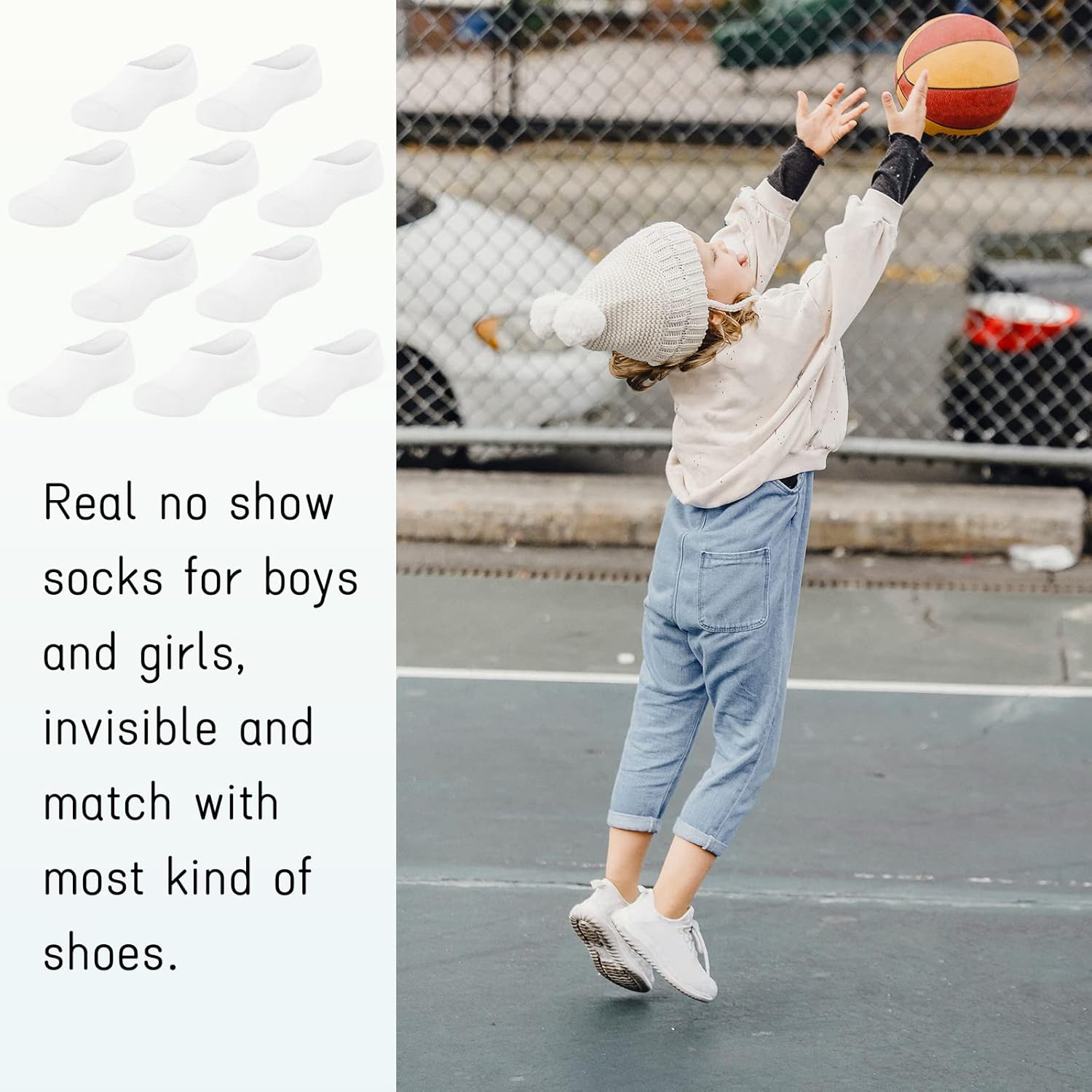 Witwot 10 Pairs No Show Socks for Kids Girls Boys Non Slip Low Cut Ankle Socks - Image 5