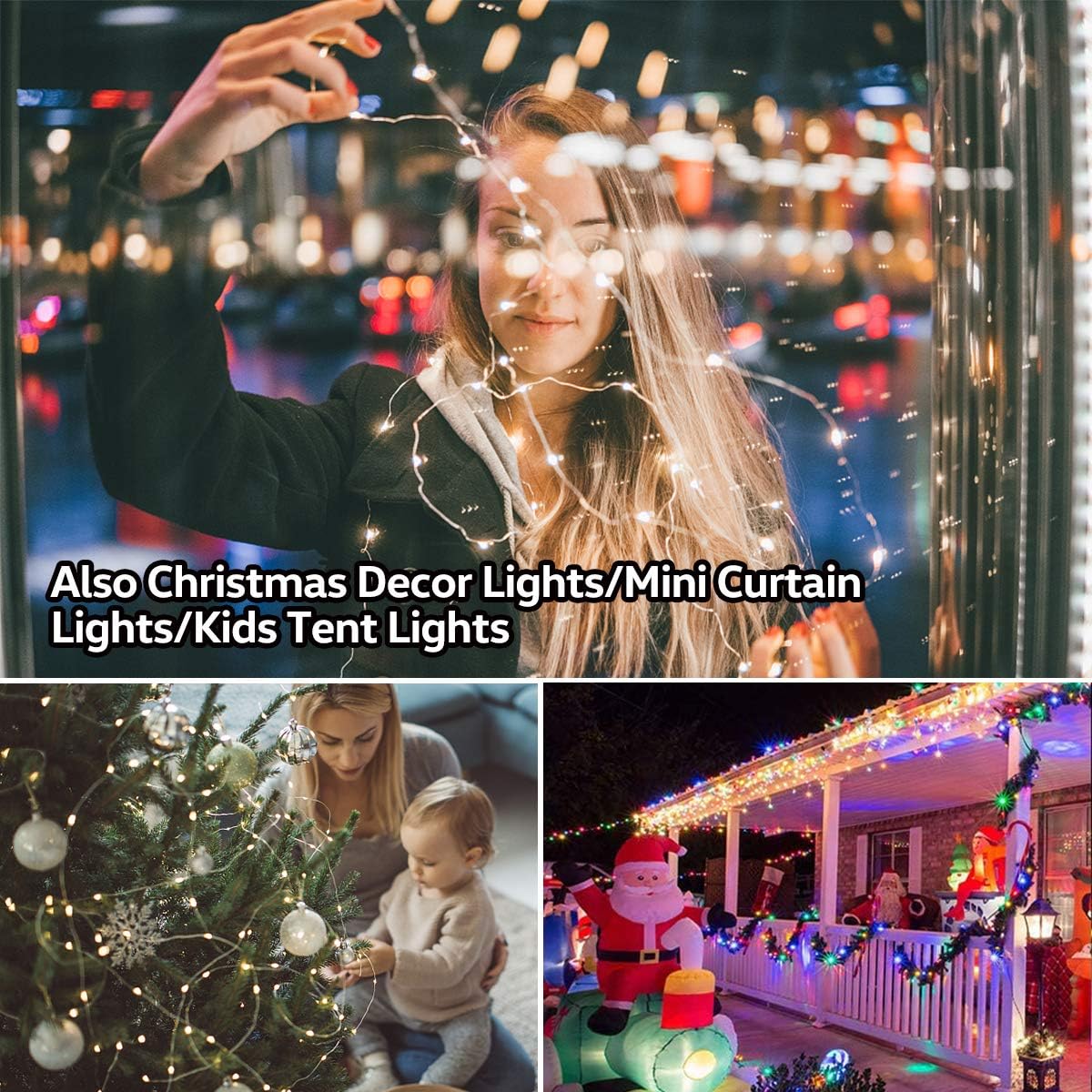 iYeHo Patio Umbrella Light String Lights 8 Brightness Modes 104 LEDs at 3AA Battery Operated Waterproof Outdoor Umbrella Pole Light for Patio Umbrellas Camping Tents (Warm White) - - 