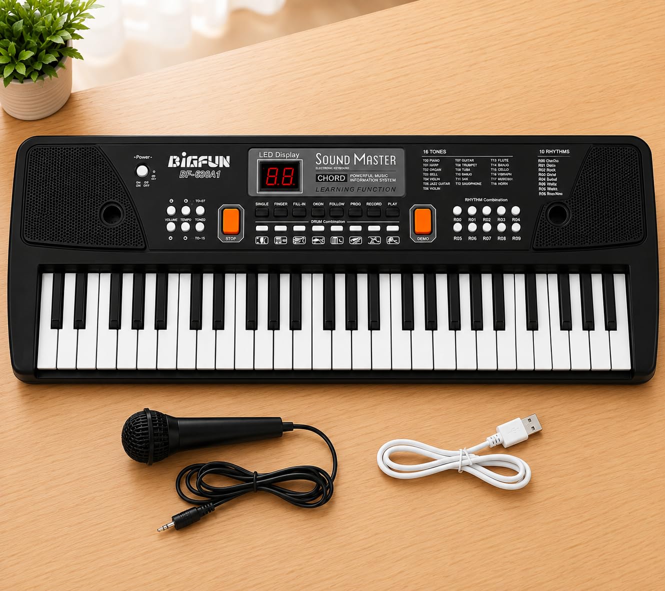 Goyal's Big Size 61-Key Electronic Keyboard Piano for kids, 16 Tones, 10 Rhythms, with Microphone, LED Display, for Ages 3+ Beginners Musical Toys-image-15