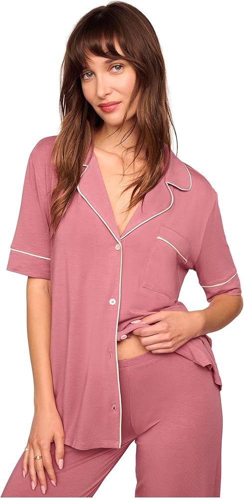 Eberjey Womens Gisele TENCEL™ Modal Short Sleeve & Pant PJ Set