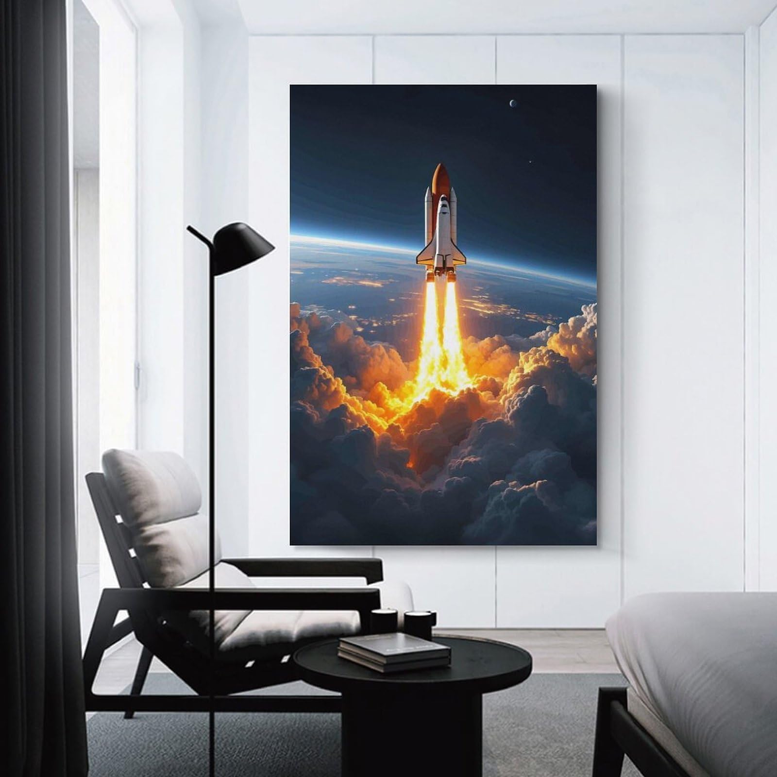 Junmoney Space Shuttle Launch Home Decor Wall Art, 08x12inch(20x30cm), for New Homes, Bedrooms Or Workspaces, Gift Idea for Housewarming And Birthdays