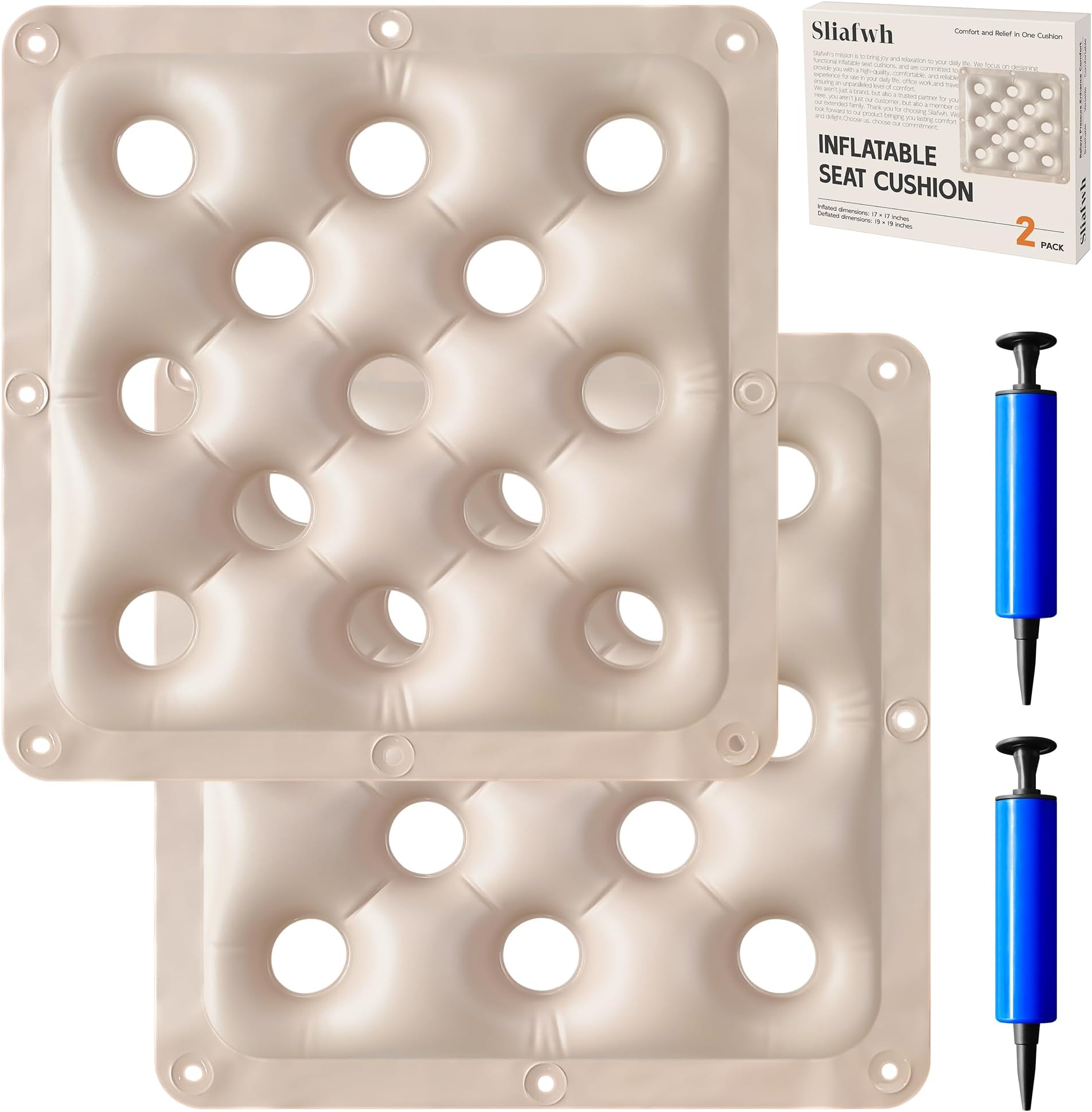 Amazon.com: 2 Pack Waffle Cushion for Pressure Sores Chair - Inflatable ...