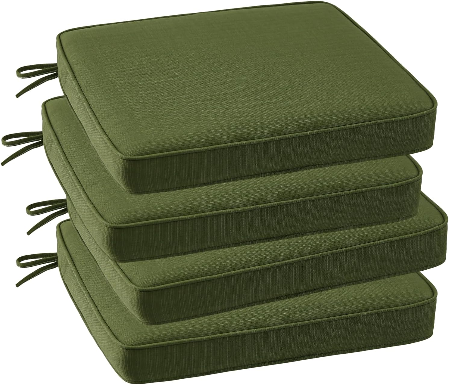 Outdoor Square Corner Seat Cushion, 18.5"x16"x3", Set of 4, Non Slip Seat Cushion Pads with Removable Cover for Patio Furniture, Garden Yard Lawn, Deep Forest Green Deep Forest Green 18.5"x16"