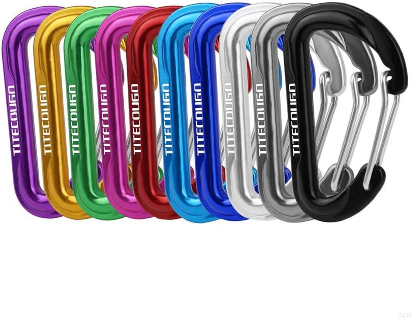 TITECOUGOUltra-Light Nonlocking Carabiner clips, Aluminum Alloy D-Ring High Strength 80kg Key Chain Clip