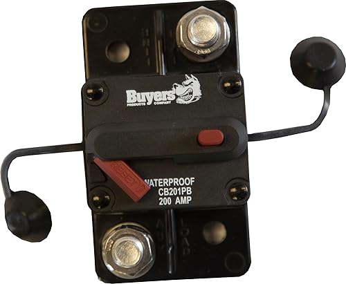 Miniatura 3 de Buyers Products CB201PB - Disyuntor de 200 amperios con reinicio manual de empuje para disparar con marco grande, circuitos de accesorios de