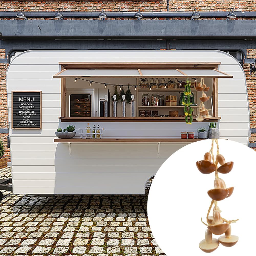 Artificial Mushroom, Artificial Hanging Mushroom String 2 Sets Simulation Lifelike Vegetable Fruit Garland Vine for Home Kitchen Farm Party Wall Decoration