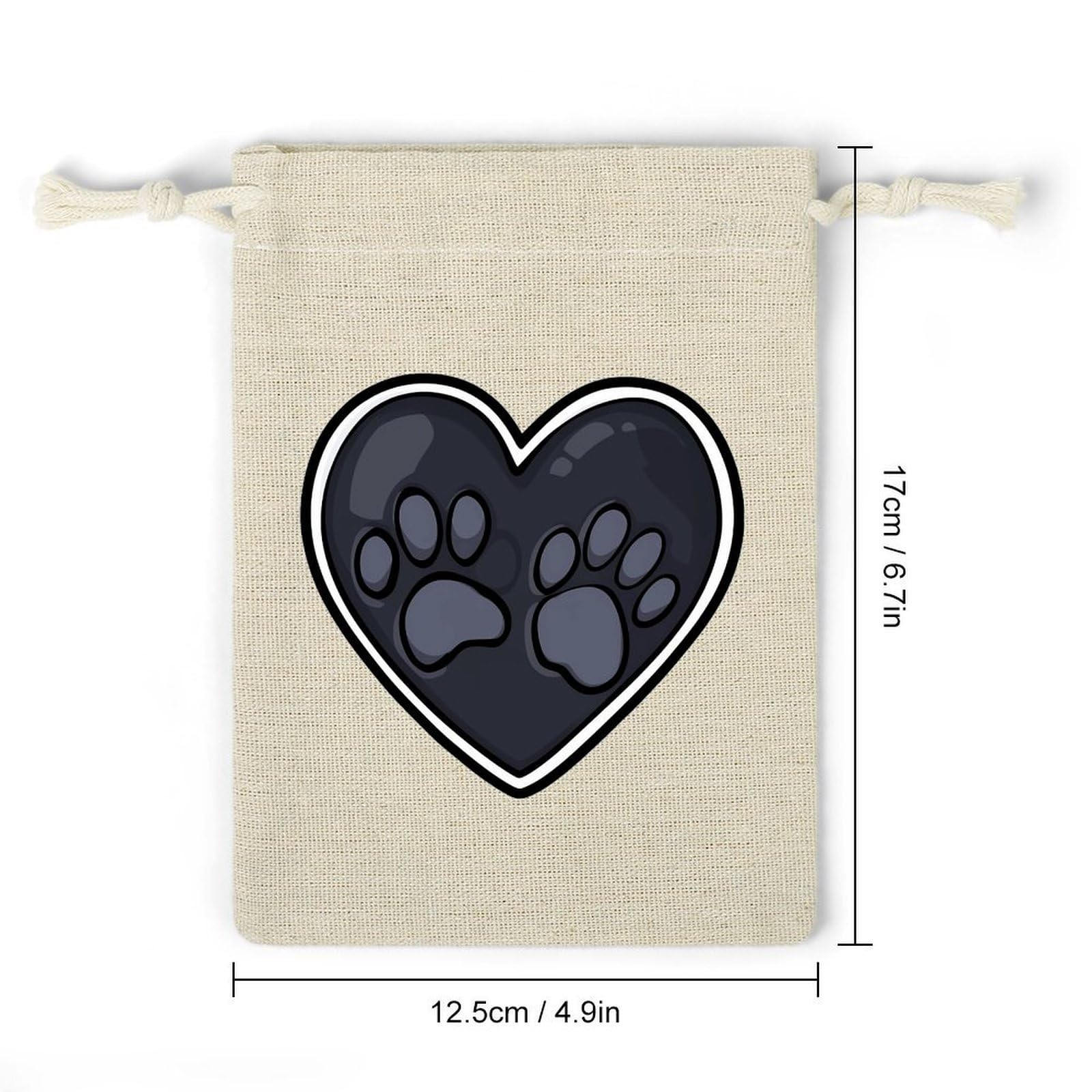 Heart Dog Paws 8 Pack Small Gift Bags Cotton And Linen Drawstring Pockets Sachet Bag for Party Home Supplies