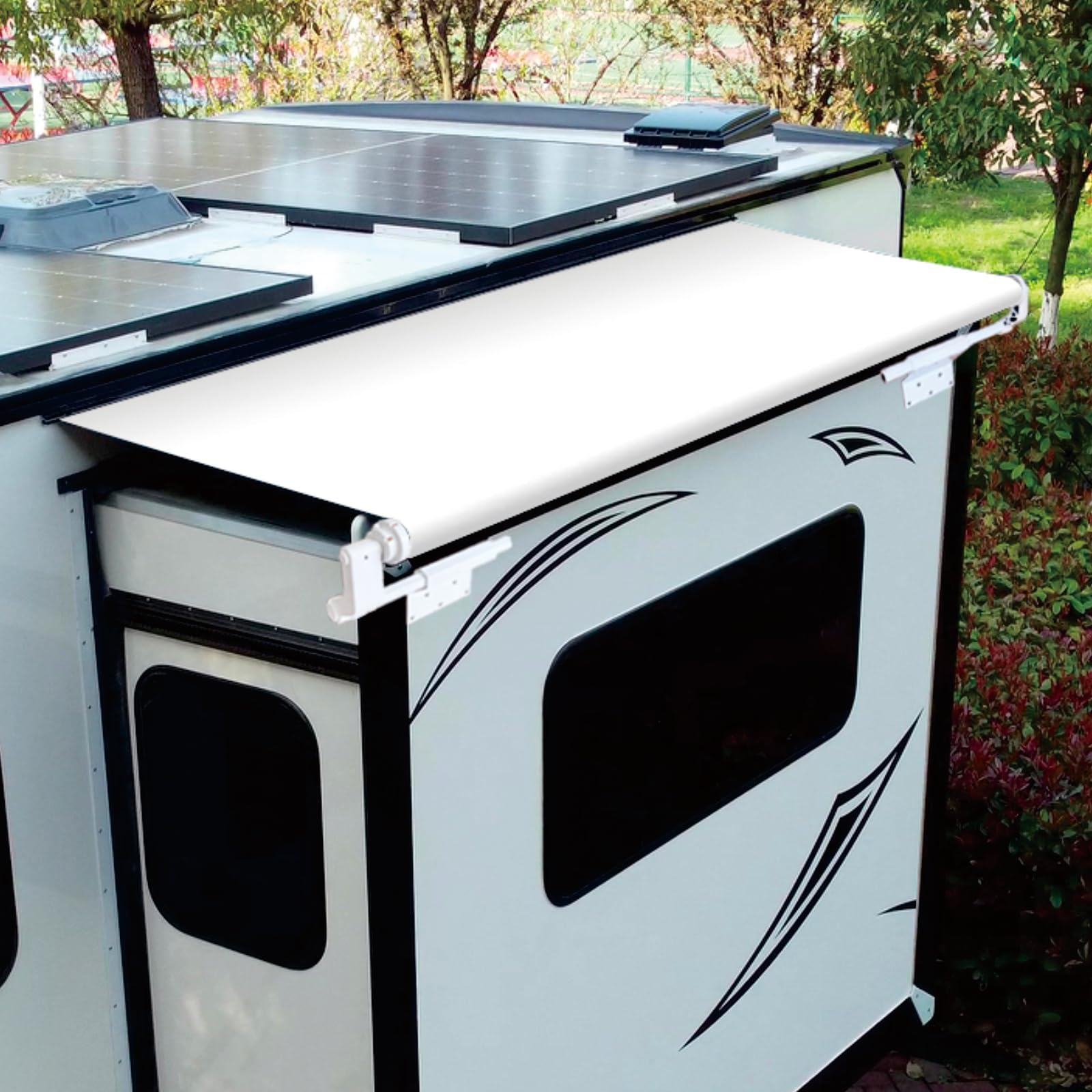 RV Slide Out Awning,RV Slide Topper,Modular Camper Slide Out Awning Kit,Slide Toppers for RVs,5th Wheels,Travel Trailers and Motorhomes,White,8'9''(8'1''Fabric)