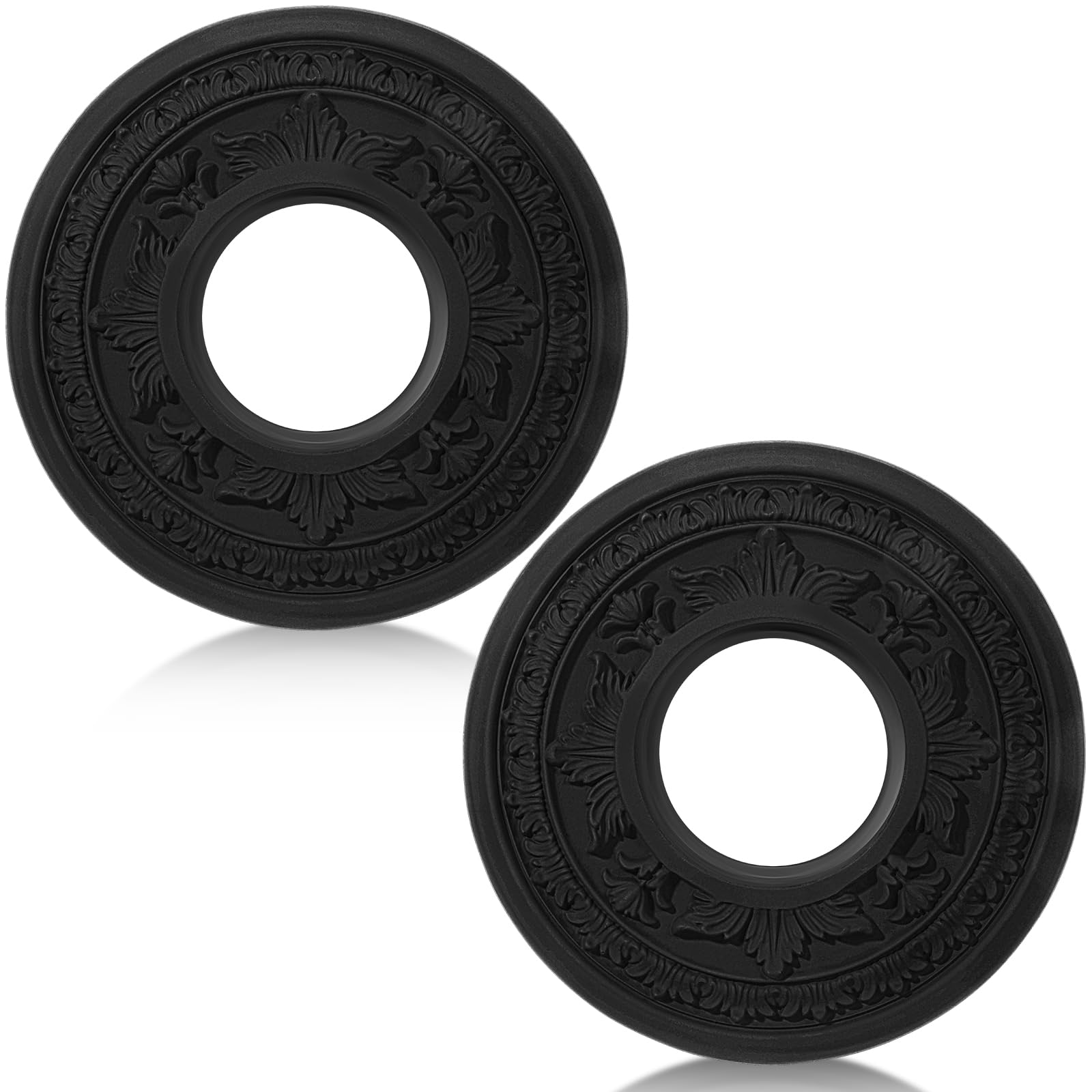 BBTO 2 Pack Black Ceiling Medallion for Light Fixtures and Ceiling Fans Chandeliers 10" Od x 3.5" ID(Classic) — Amazon image 8