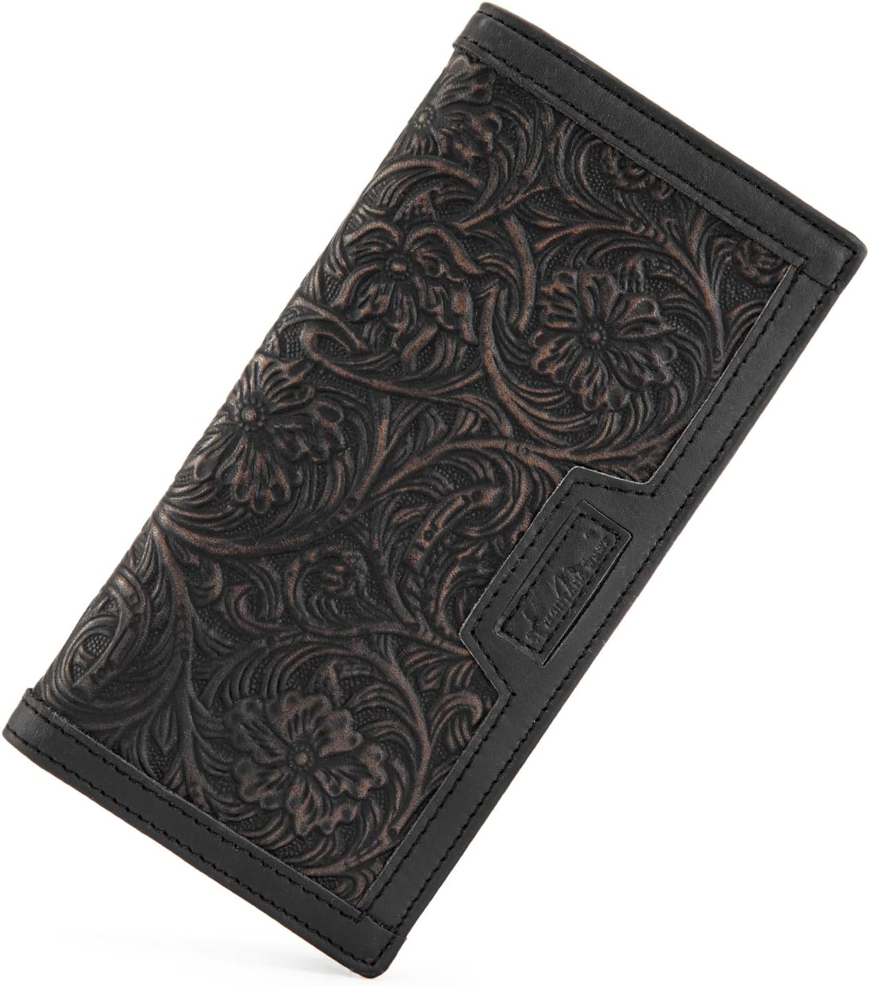 Montana West Mens Bifold Wallet Men's Western Tooling Floral Wallets Leather Large RFID Wallet for Men Slim Credit Card Wallet with ID Window