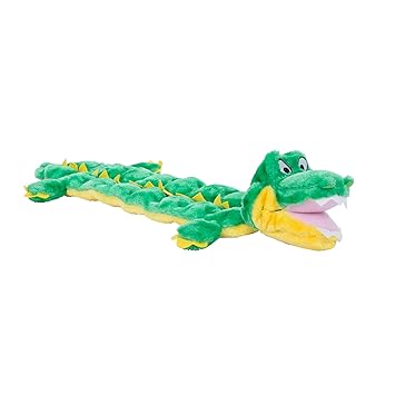 Kyjen PP02233 Squeaker Mat Gator 16 Squeaker Plush Squeak Toy Dog Toys, Large, Green