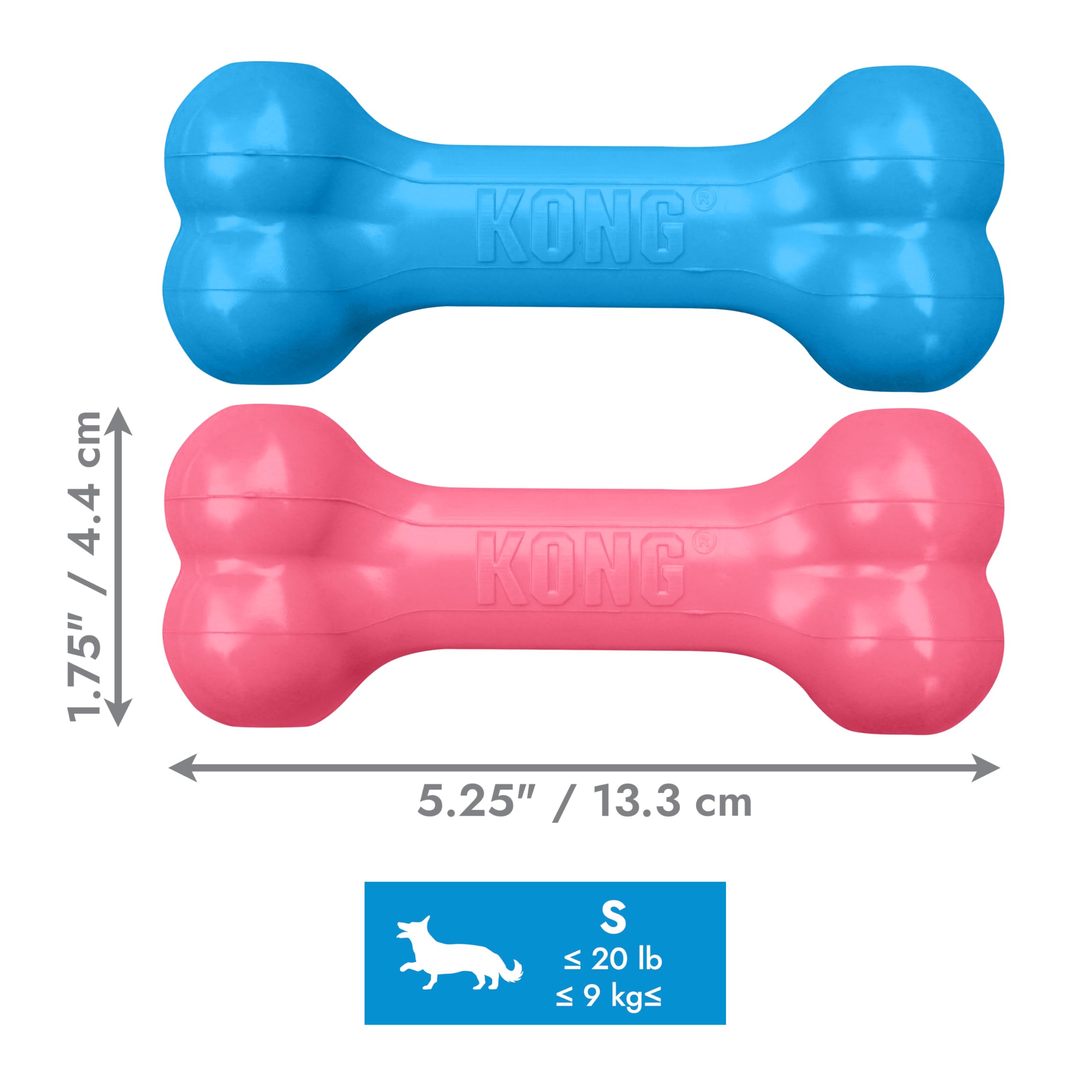KONG - Puppy Goodie Bone - Guma do ząbkowania, zabawka dla psa do dozowania smakołyków (różne kolory) - dla małych szczeniąt