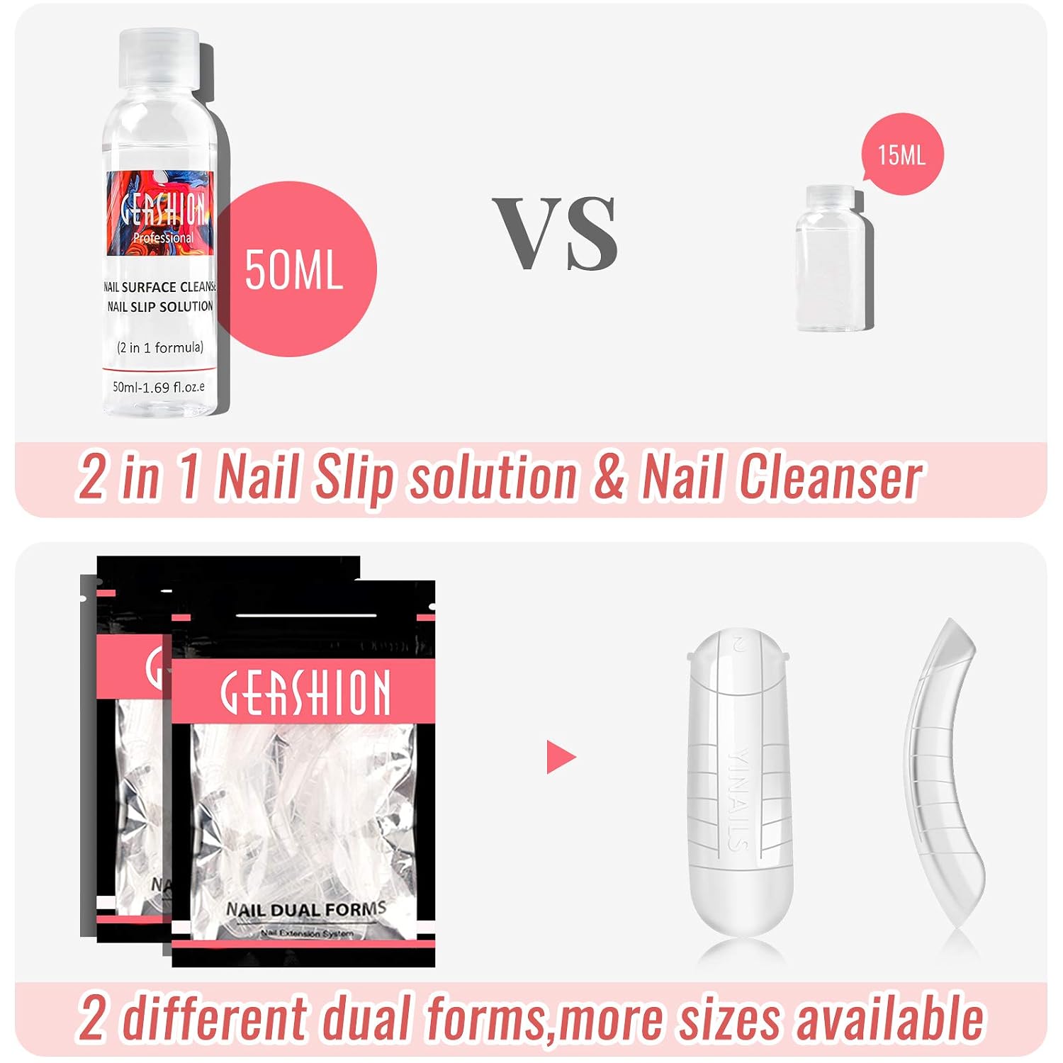 Gershion Poly Nail Gel With Slip Solution, Clear,Purple, Pink and Nude Nail Art Equipment Beginner Set, Extension Nail Gel Kit With Base Top Coat Basic Tools All-in-one Nail Art DIY S-26
