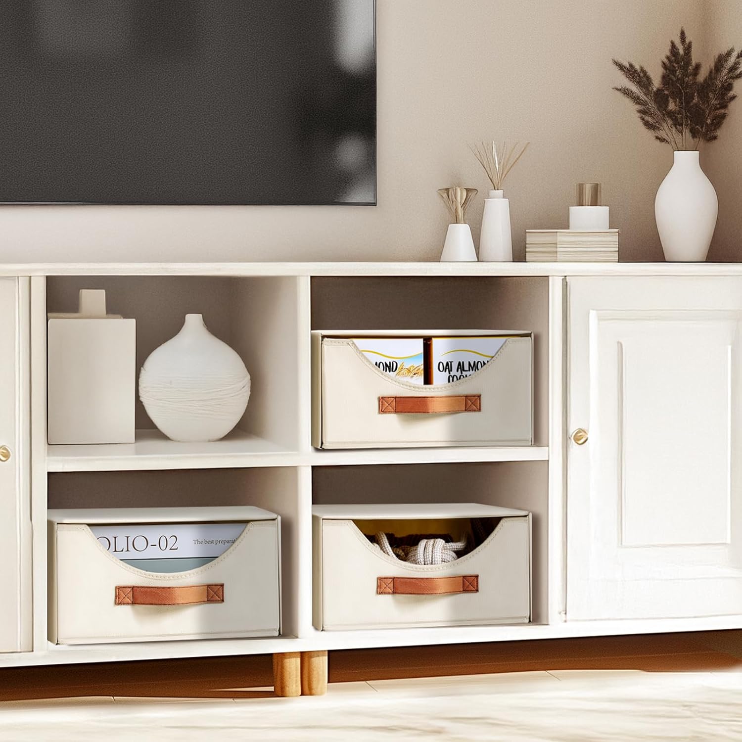 DIMJ Closet Organizers and Storage - 3 Pack Stackable Fabric Storage Bins with Drawers, Closet Shelf Organizer Clothes Storage for Bedroom, Living Room - Image 7