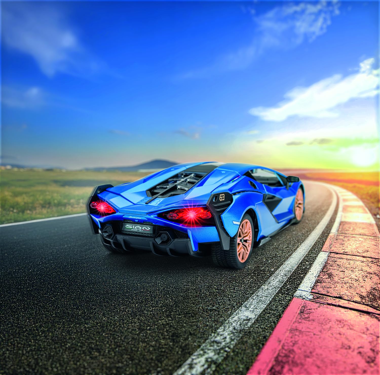 Carson 1:14 Lamborghini Sián 2.4GHz 100% RTR - Coche teledirigido, iluminación LED, RC, vehículo RC, RC Auto 1:14, Juguete teledirigido