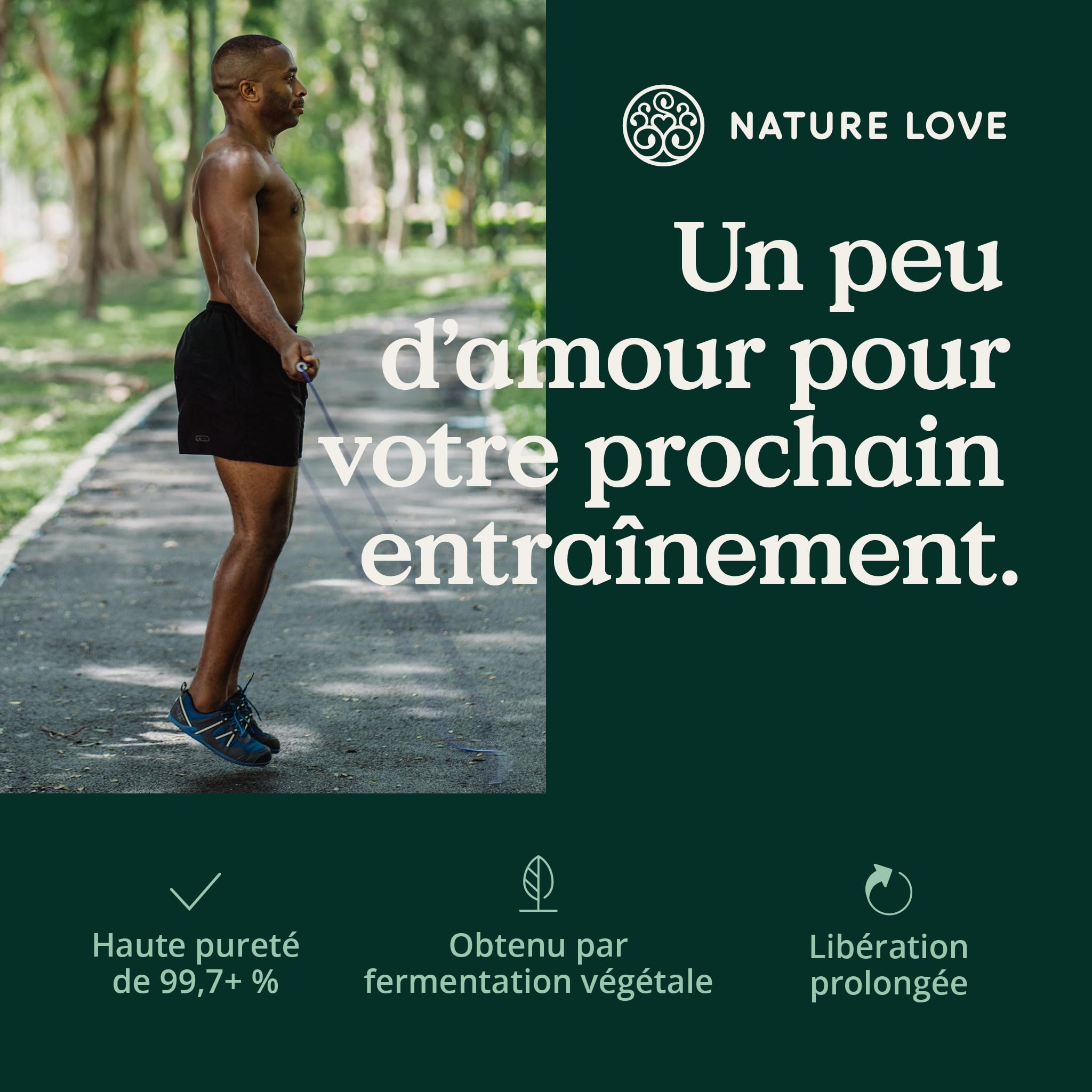 NATURE LOVE® L-arginine base avec citrulline - 365 gélules - Arginine végétale haute qualité en forme BASE avec une pureté de 99,7+% - Hautement dosé, végane, produit en Allemagne