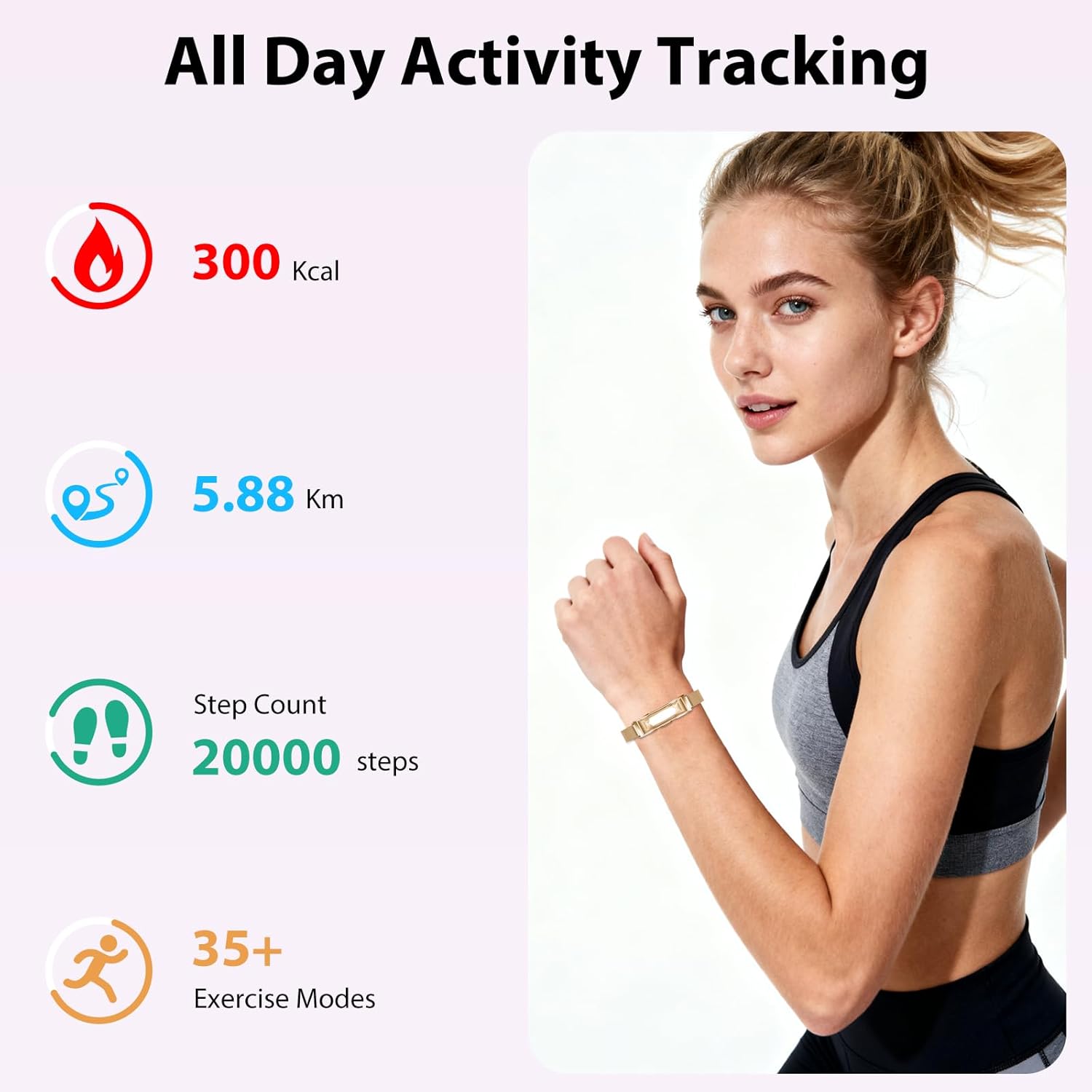 Activity Tracker for Women, Health and Fitness Wearable with 24/7 HRV/Blood Pressure/Heart Rate/SPO₂/Sleep Monitor and 35 Sports Modes, Menstrual Cycle Insights IP68 iOS Android