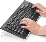 Eorbow 2 Pack Computer Tilted Keyboard Holder, Clear Acrylic Stand-PC Keyboard Stand, Universal Elevated Keyboard Tray for Easy Ergonomic Typing, Gaming, Working at Home and Office
