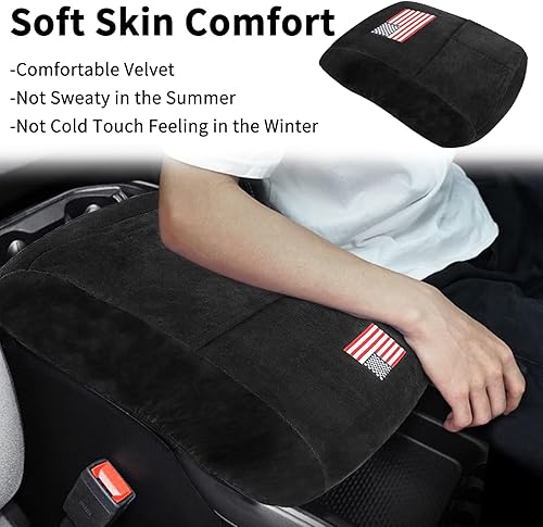 Miniatura 4 de Funda de consola central con bandera de EE. UU. para Ram 1500 2500 3500 2013-2023 con bolsillo, cómodas fundas de terciopelo resistentes a los