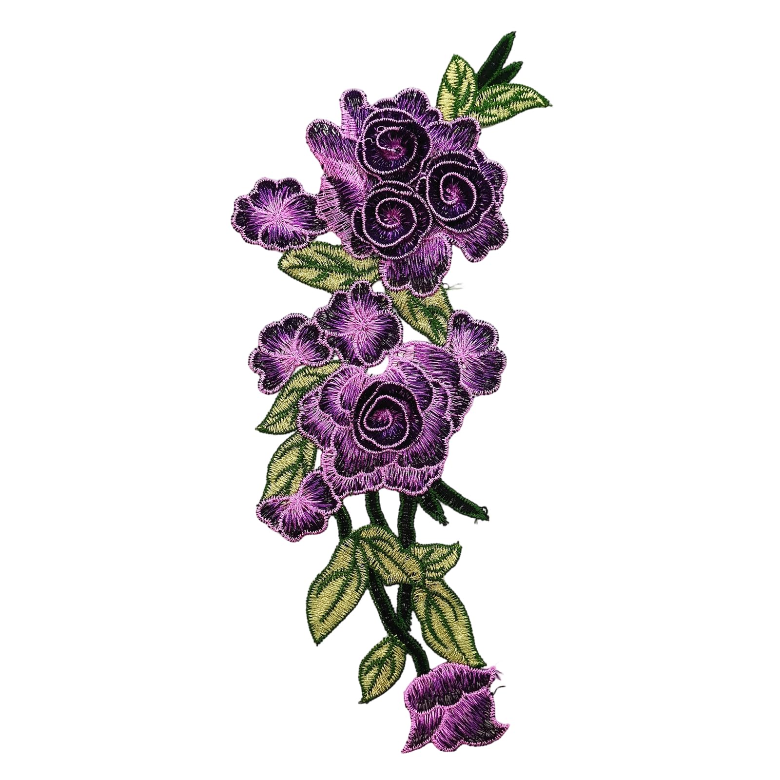 PURPLELILY Water Soluble Embroidered Fabric Applique Iron on Flower Sticker for Cheongsam Dress Jackets Clothing Embellishment Blossomy Fabric Fixes