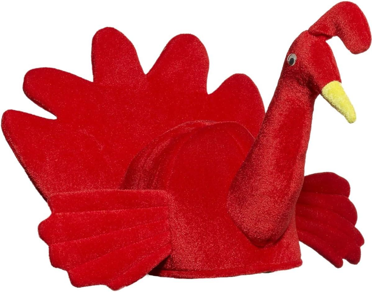 Gorro de Pavo de Tela Rojo para Hombre Forum Novelties