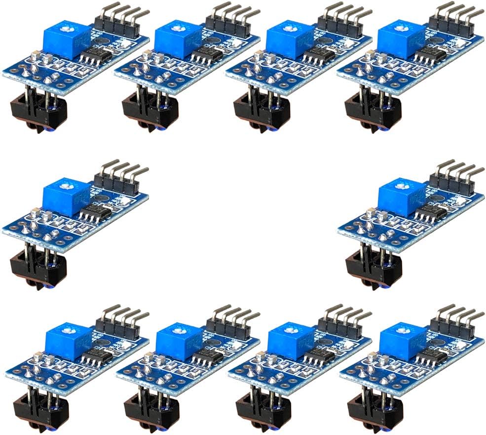 TCRT5000 Infrared Signal Reflective Track Sensor (3.3V-5V),IR Photoelectric Switch Barrier Line Indicator Module for Robot Arm Smart Car Robotic Kit (Pack of 10)