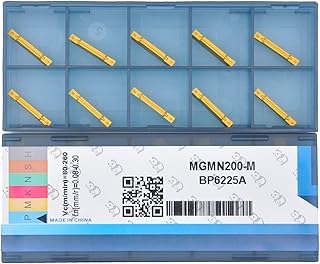 CDBP Carbide Grooving Inserts MGMN200-M for MGEHR/L and MGIVR/L Grooving Cut-Off Tool Holder, CVD Coating Metal Cutting, 10pcs.
