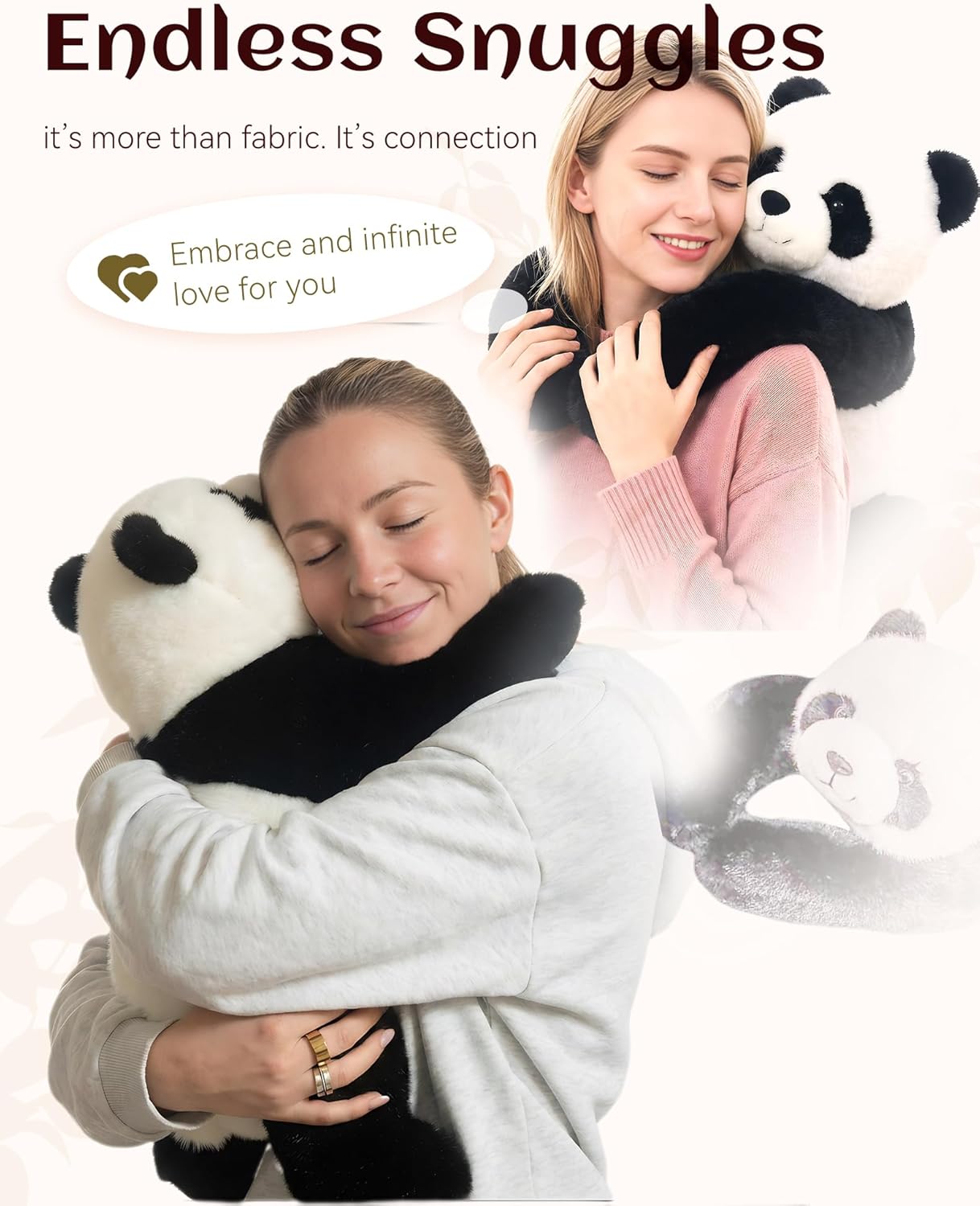 Weighted Stuffed Animal – Panda, Sloth, Bear, Koala, Raccoon & Dinosaur Plushie with Extra-Long Hugging Arms, Soft Huggable Weighted Stuffed Animal for Relaxation & Comfort (Bear, 25.6'')