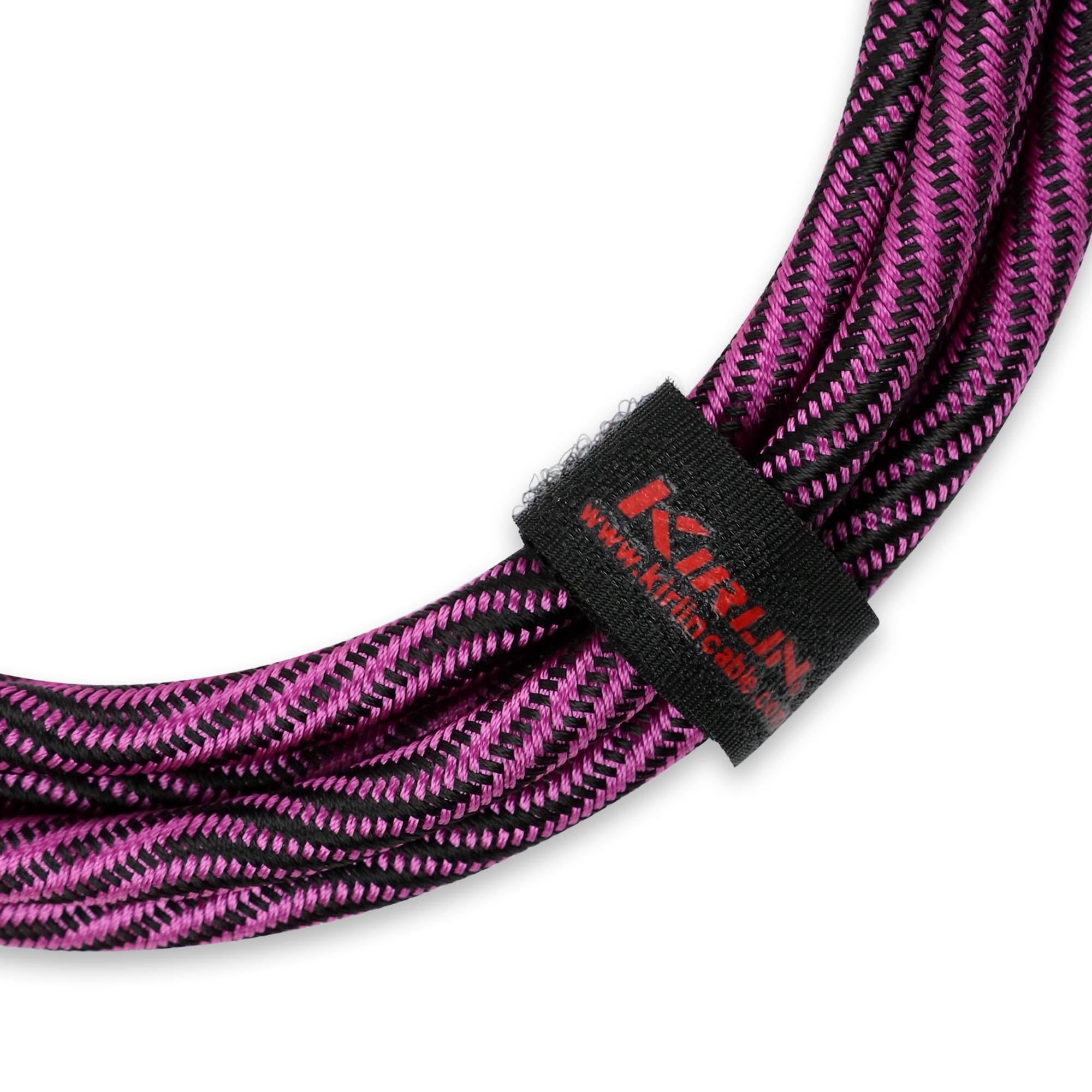 KIRLIN Cable IWB - Cable de instrumento, ángulo recto de 1/4 pulgadas a recto, onda negra y púrpura, 10 pies (IWB-202 BFGL-10/WBP)