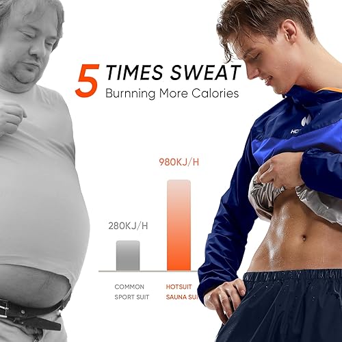 Miniatura 75 de HOTSUIT Sauna Suit for Men Sweat Sauna Jacket Pant Gym Workout Sweat Suits