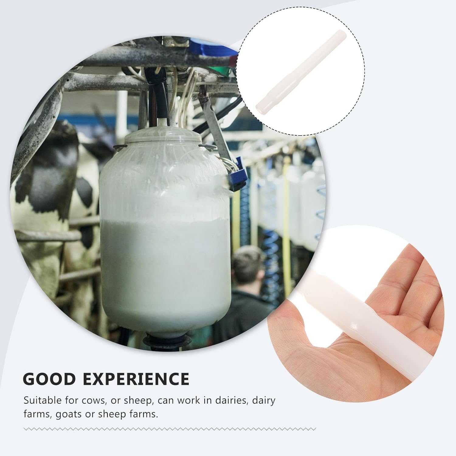 CHILDWEET Silicone Milking Tube for Dairy Cows and Sheep Electric Milking Machine Hose Accessory Food Grade Replacement for Livestock