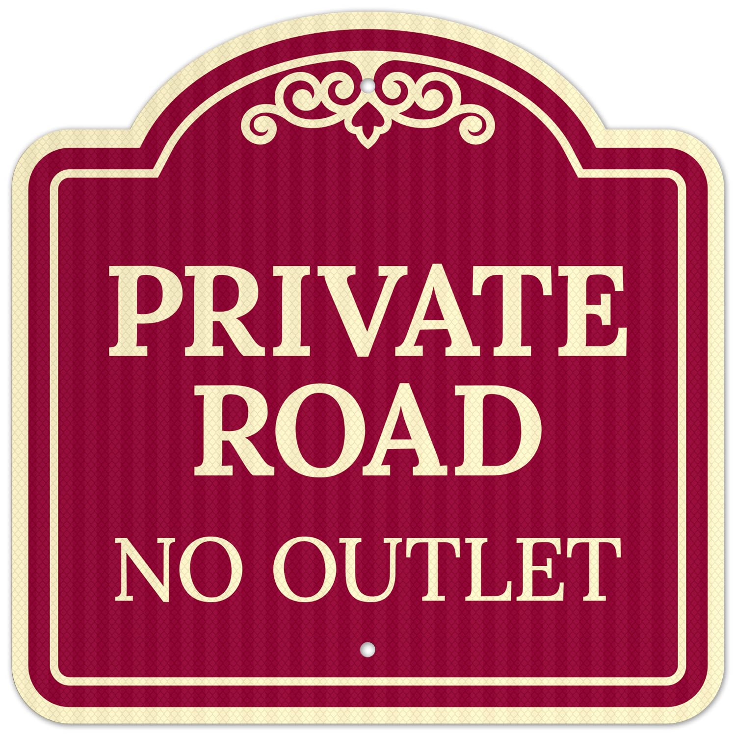 Private Road No Outlet Décor Sign, Burgundy Dark, 18x18 Inches, ACM, Fade Resistant, Made in USA by Sigo Signs