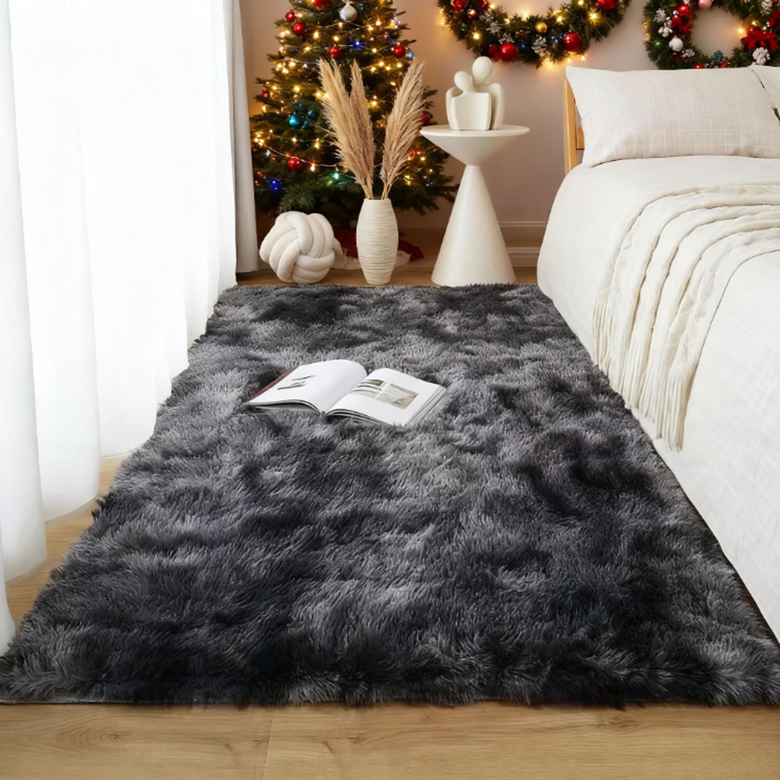 Tapis salon shaggy haut de gamme 230x380 épais et résistant pour décoration épurée